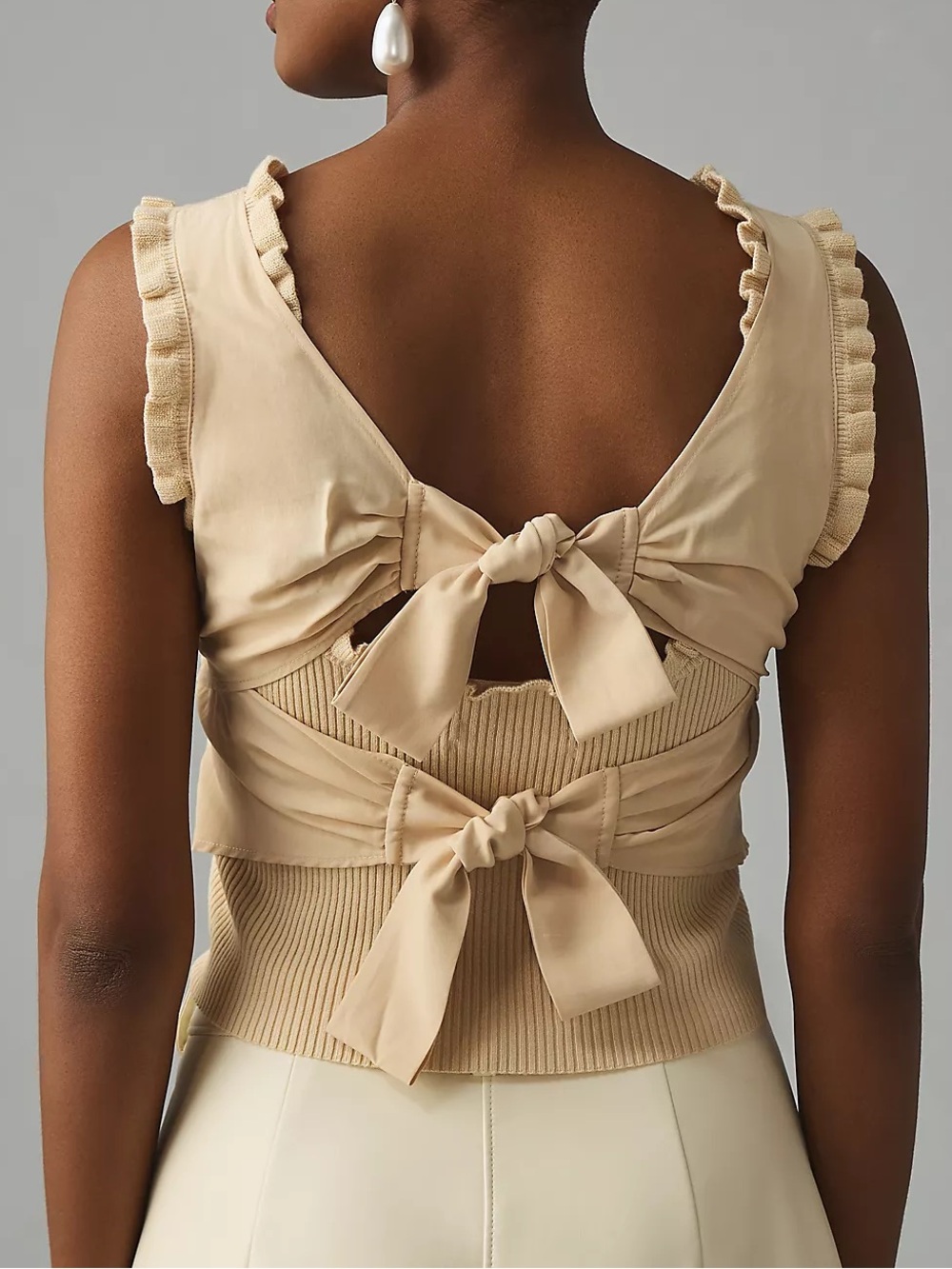 Anthropologie Women’s Bow-Back Sweater Tank - Picture 2 of 7